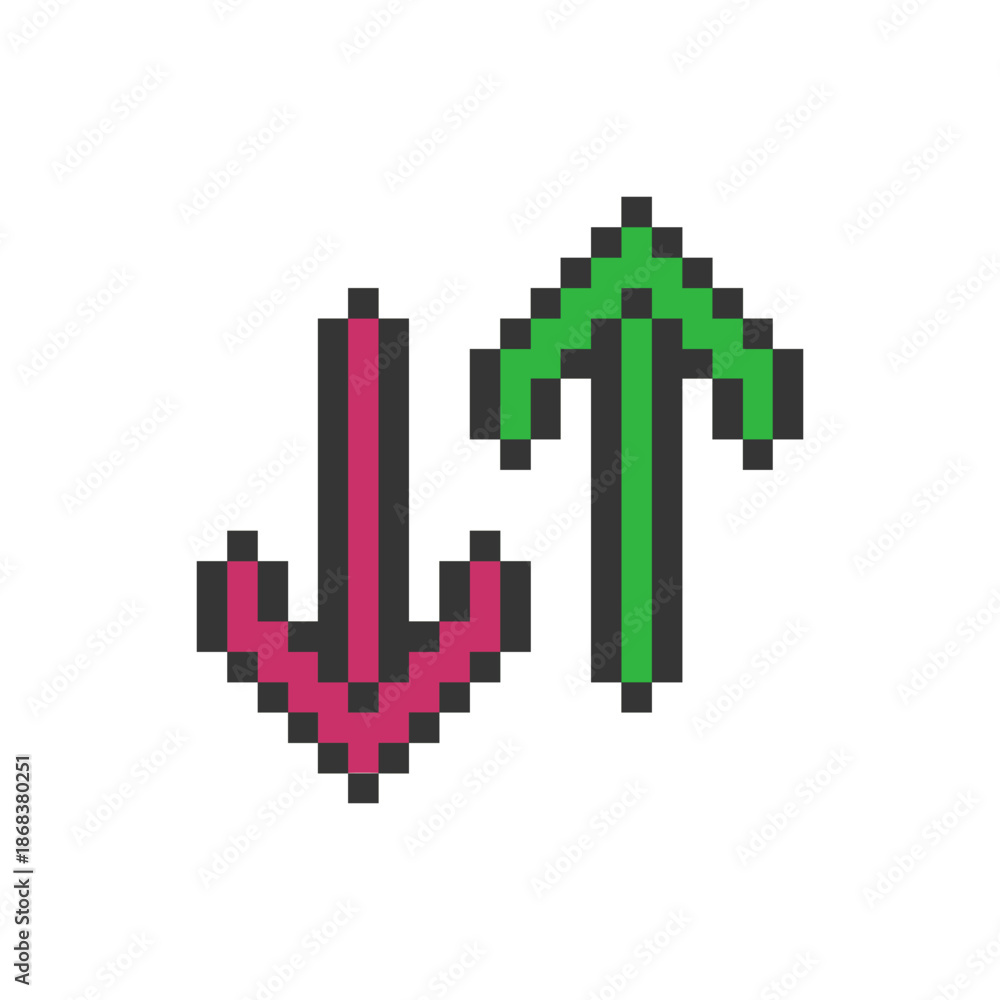 Fototapeta premium abstract arrows retro pixel art