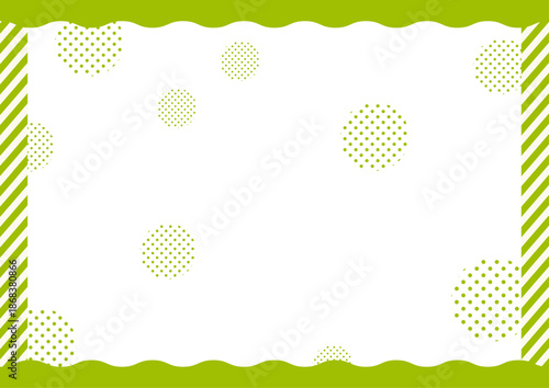 緑の水玉シンプルフレーム