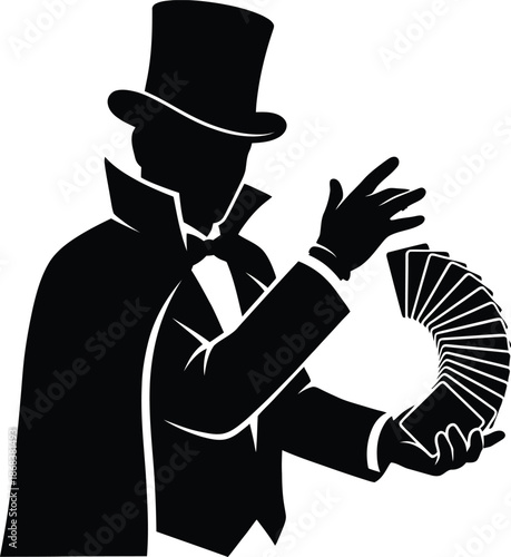 Magician performing card trick
