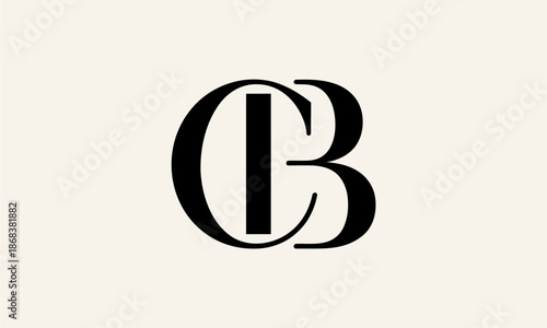 CB Letter Logo Vector Illustration , Initial CB Monogram Logo Design