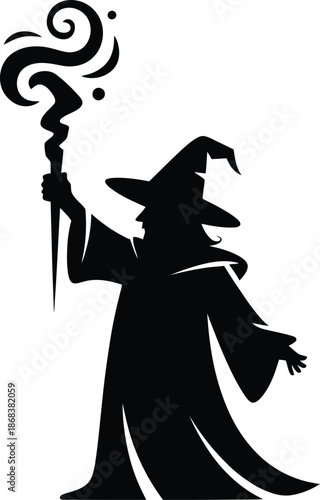 Witch casting a spell