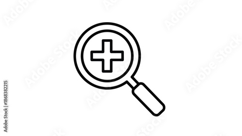 Simple black magnifying glass icon with plus sign inside the lens.