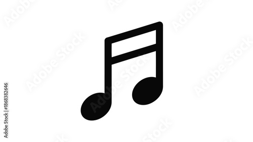 Simple black eighth note music symbol on white background.