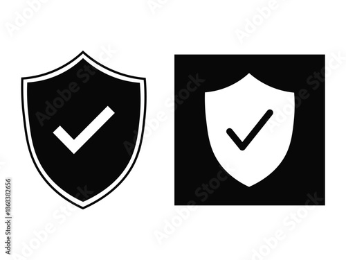 Two shield icons with checkmarks a visual representation of security silhouette