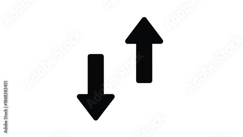 Black arrows pointing in opposite directions on white background.