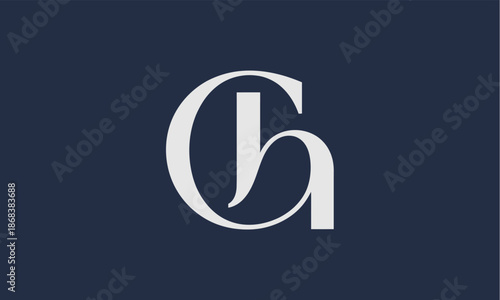CH Letter Logo Vector Illustration , Initial CH Abstract Logo Design Vector