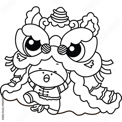 a vector of a cute horse representing the year of the horse in black and white coloring