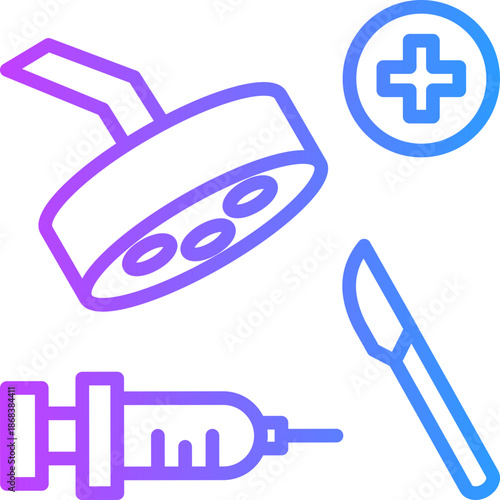 Surgery line gradient icon