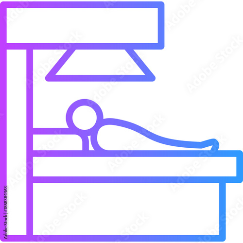 Radiotherapy line gradient icon