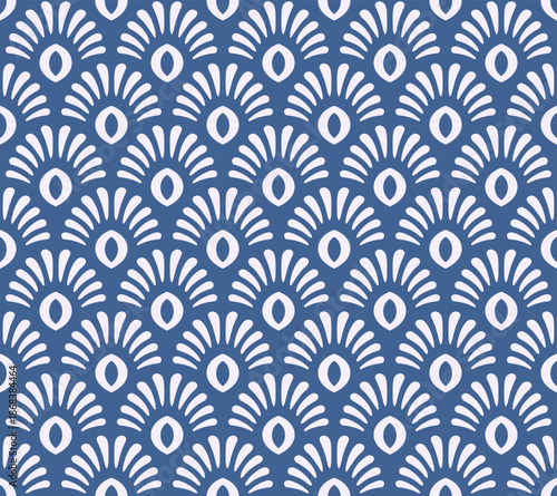 Seamless vector pattern with decorative floral elements. Minimalistic geometric design. Vintage elegant background.