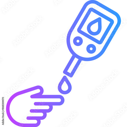 Diabetes Test line gradient icon