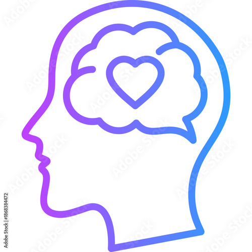 Mental Health line gradient icon