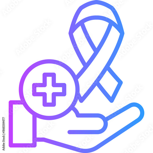 Cancer Care line gradient icon