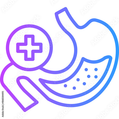 Gastroenterology line gradient icon