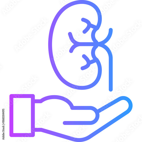 Organ Transplantation line gradient icon