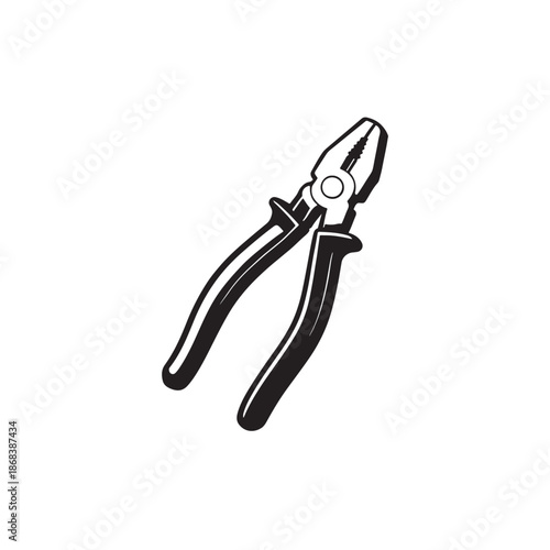 Black and white illustration of needle nose pliers