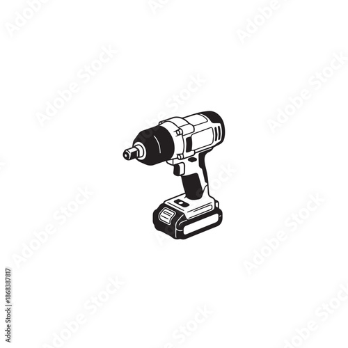 Modern cordless drill for professional construction work