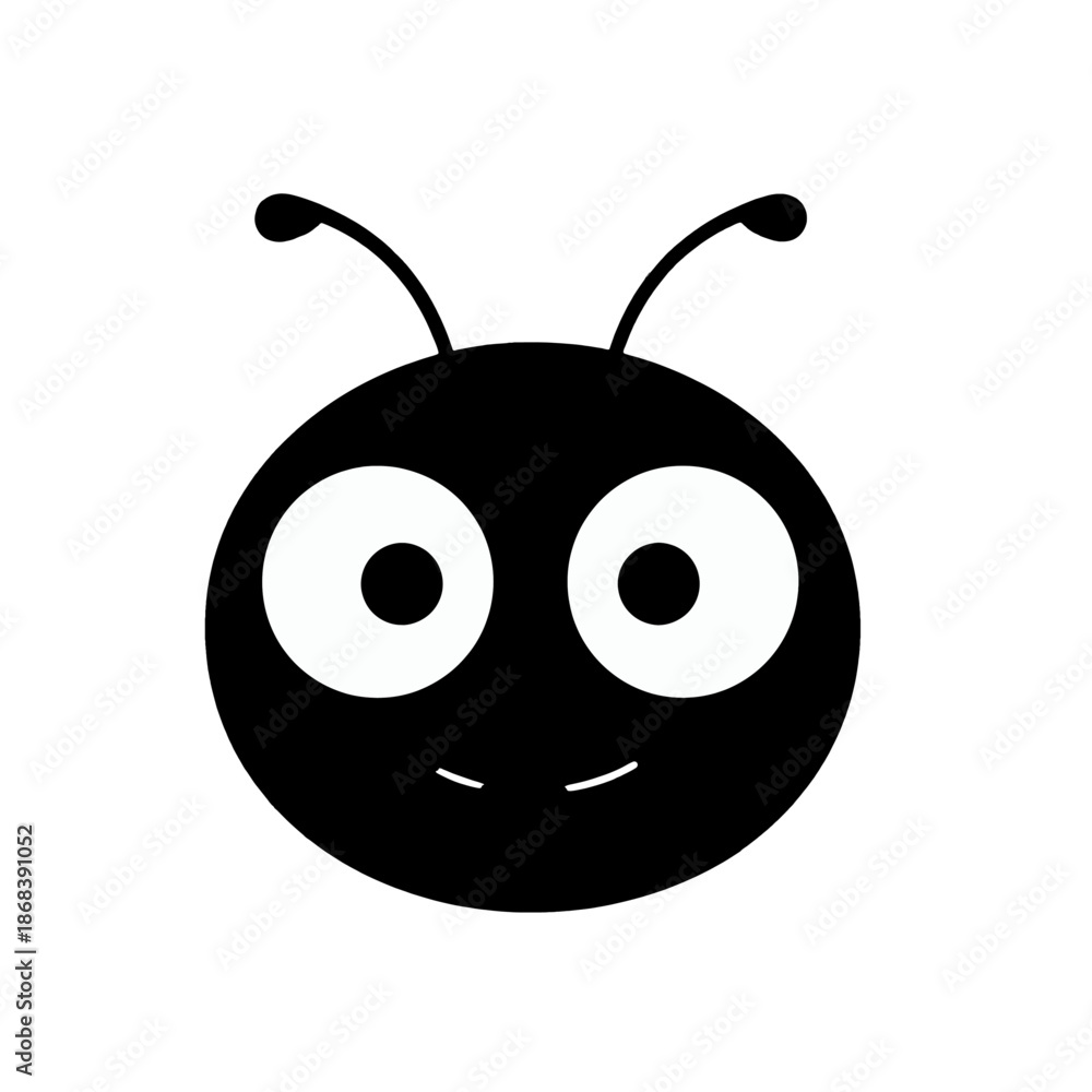 Fototapeta premium Large round eyes with a black smile