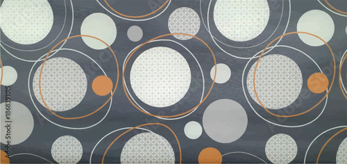 Geometric background texture with circles. Fabric texture with a geometric circle pattern.