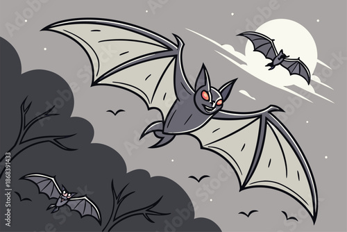 halloween bat and bats