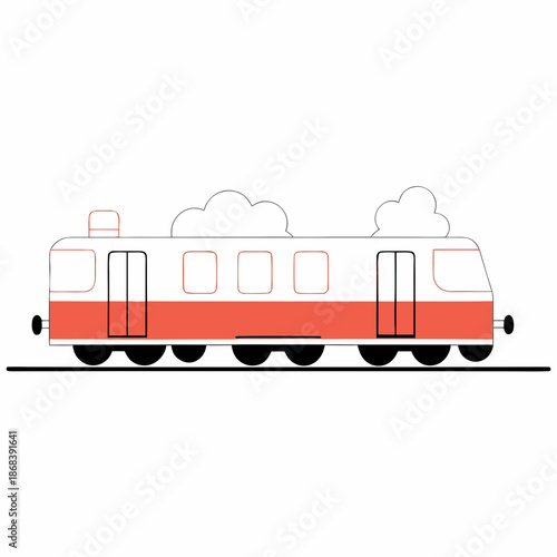Red and white passenger train