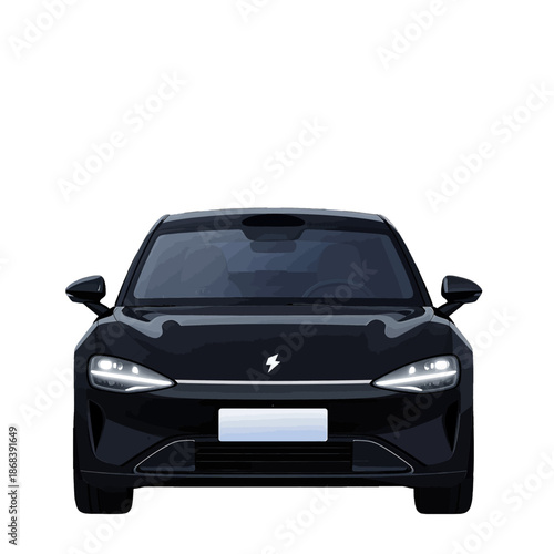 Modern Electric Car Front View