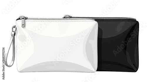 Stylish black and white leather clutch bags