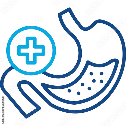 Gastroenterology line color icon