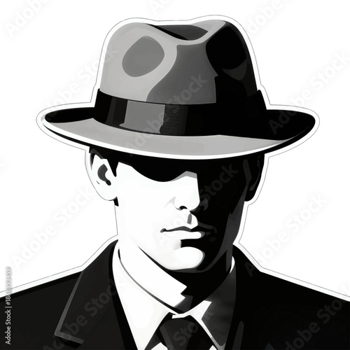 Stylish man wearing a fedora and suit.