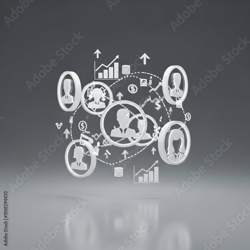 Business Teamwork Collaboration Concept with Icons.