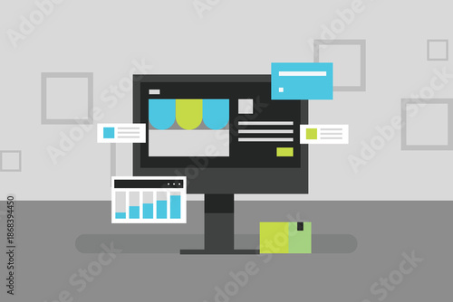 Online ecommerce store running sales ad campaign , closing deals and selling products to online customers improving sales analytics.