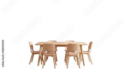 Wooden table with four matching chairs