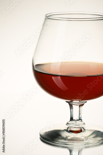Glass with cognac closeup