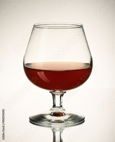 Glass with cognac closeup