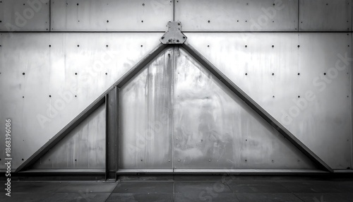 Black and White Metal Door with Hinges.