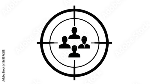 Targeted group focus icon isolated on transparent background, Vector