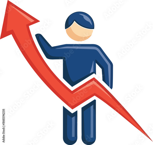 Business professionals collaborate on financial growth, with a man presenting a bar and line graph