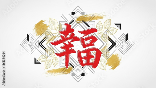 Chinese Calligraphy Happiness Symbol Art