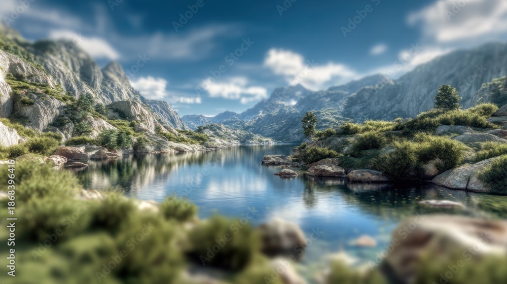 Fototapeta premium Mountain lake landscape