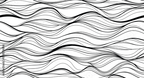 Waves Design Shapes Collection Isolated on White Background