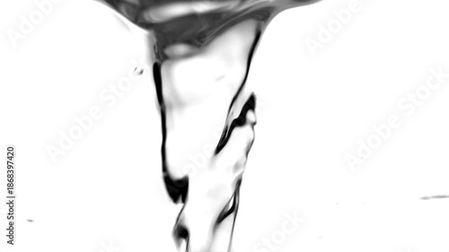 Water swirl storm twister, underwater vortex, whirlpool on transparent background, storm tornado twister typhoon vortex in a fresh water, spin, splash with bubbles. 