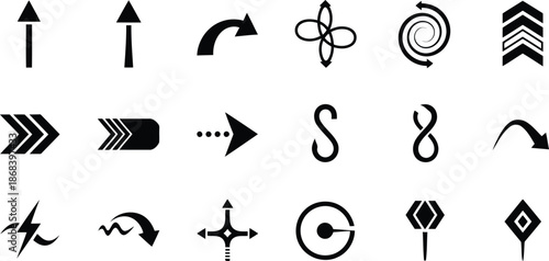 Minimalist directional arrows and symbols set