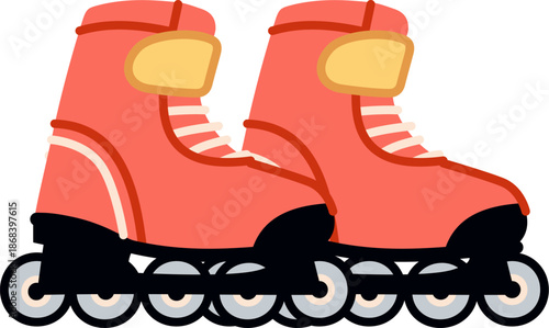 Rollerblade Pair Sports Gear Cartoon