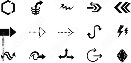 Minimalist directional arrows set