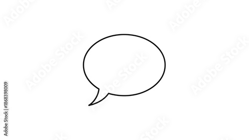 Simple black speech bubble icon on white background.