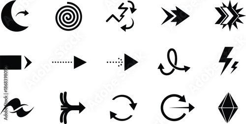 Dynamic motion arrows set