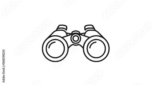 Minimalist binoculars icon isolated on transparent background, Vector