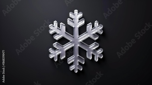 Elegant Snowflake on Dark Background.