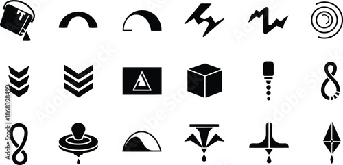 Modern tech icon set for user interface