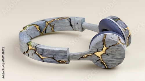 Artistic Headphones with Kintsugi Design.